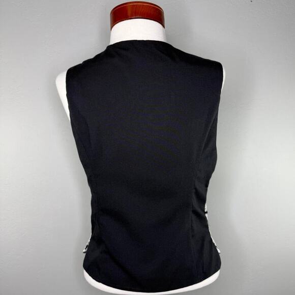 Vintage Express‎ Embroidered Black Vest Size S Americana Western Indie Folk - Picture 7 of 10